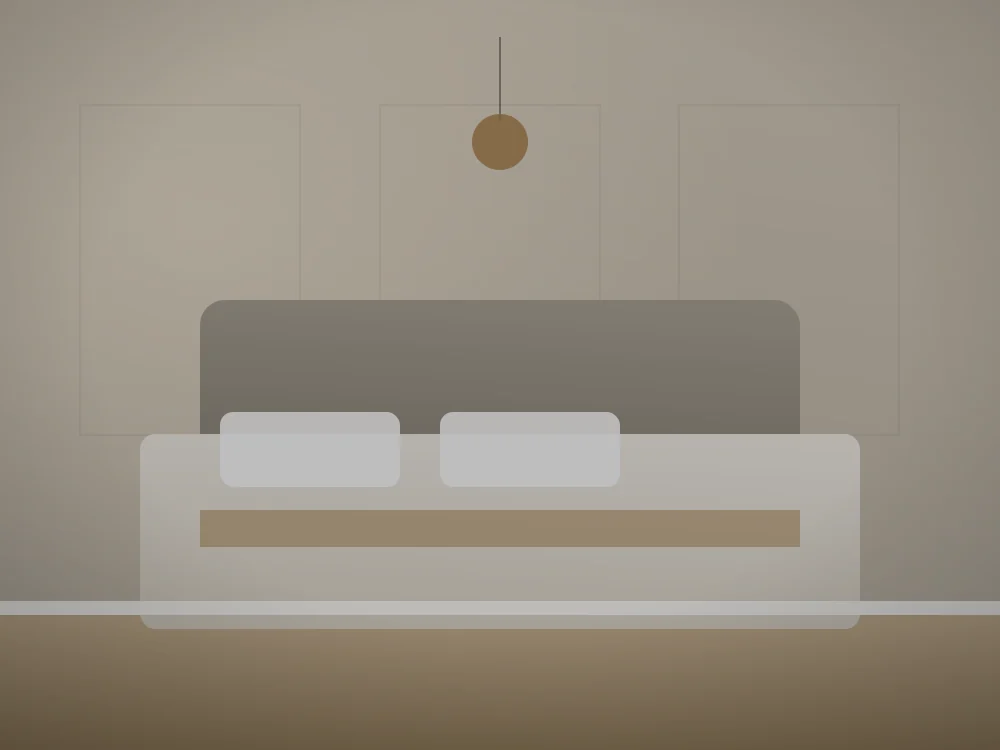 Bedroom decorated in calm neutral tones