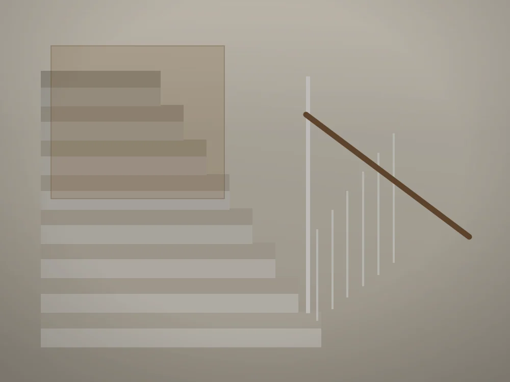 Painted hallway and staircase with a fresh balustrade