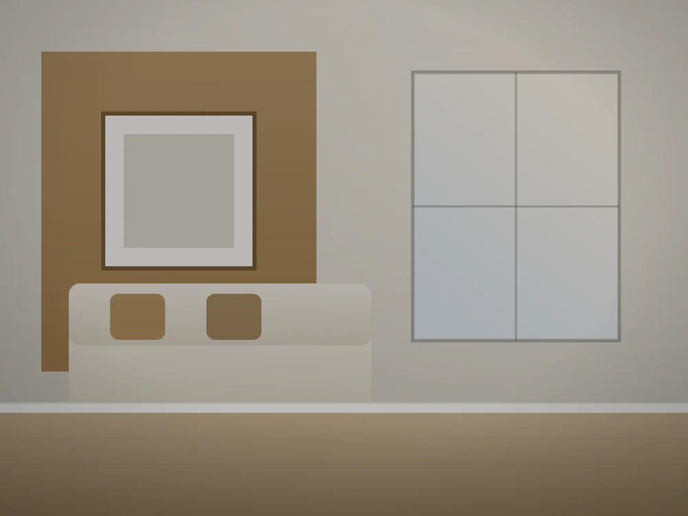 Living room with a painted bronze feature wall
